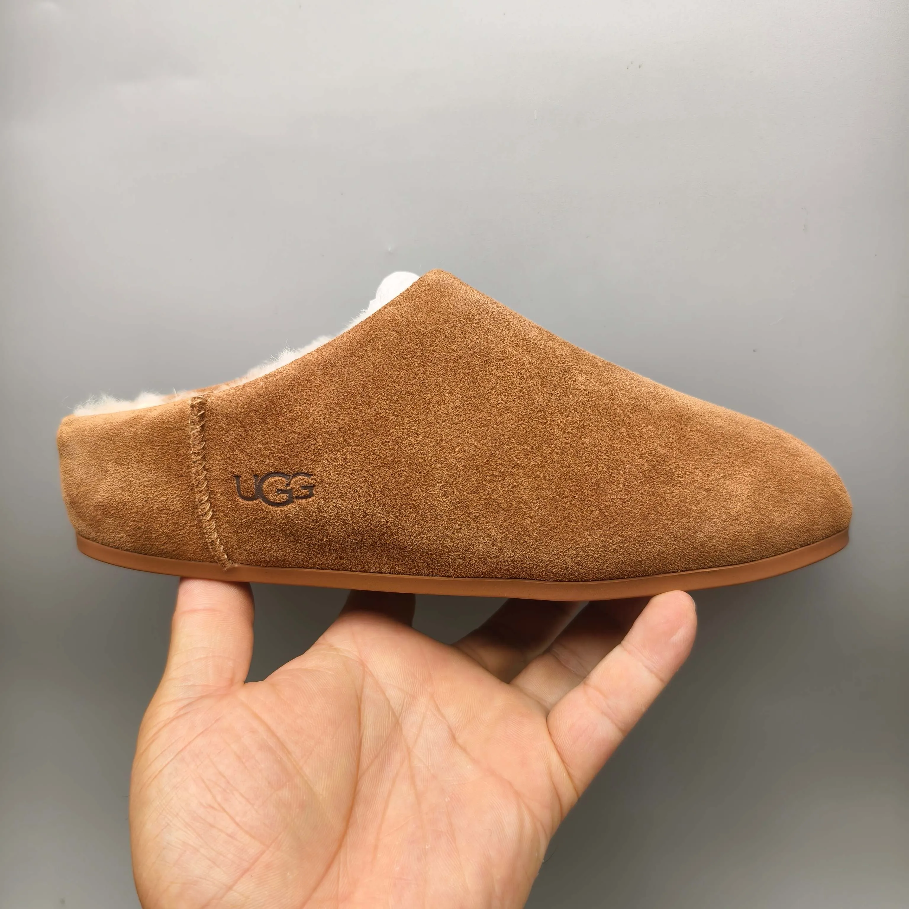 💰440 UGG sheepskin all-in-one snow boots 1390 home slip-on casual shoes Color: Maroon Black Sand Green Matching Size: 35-40
